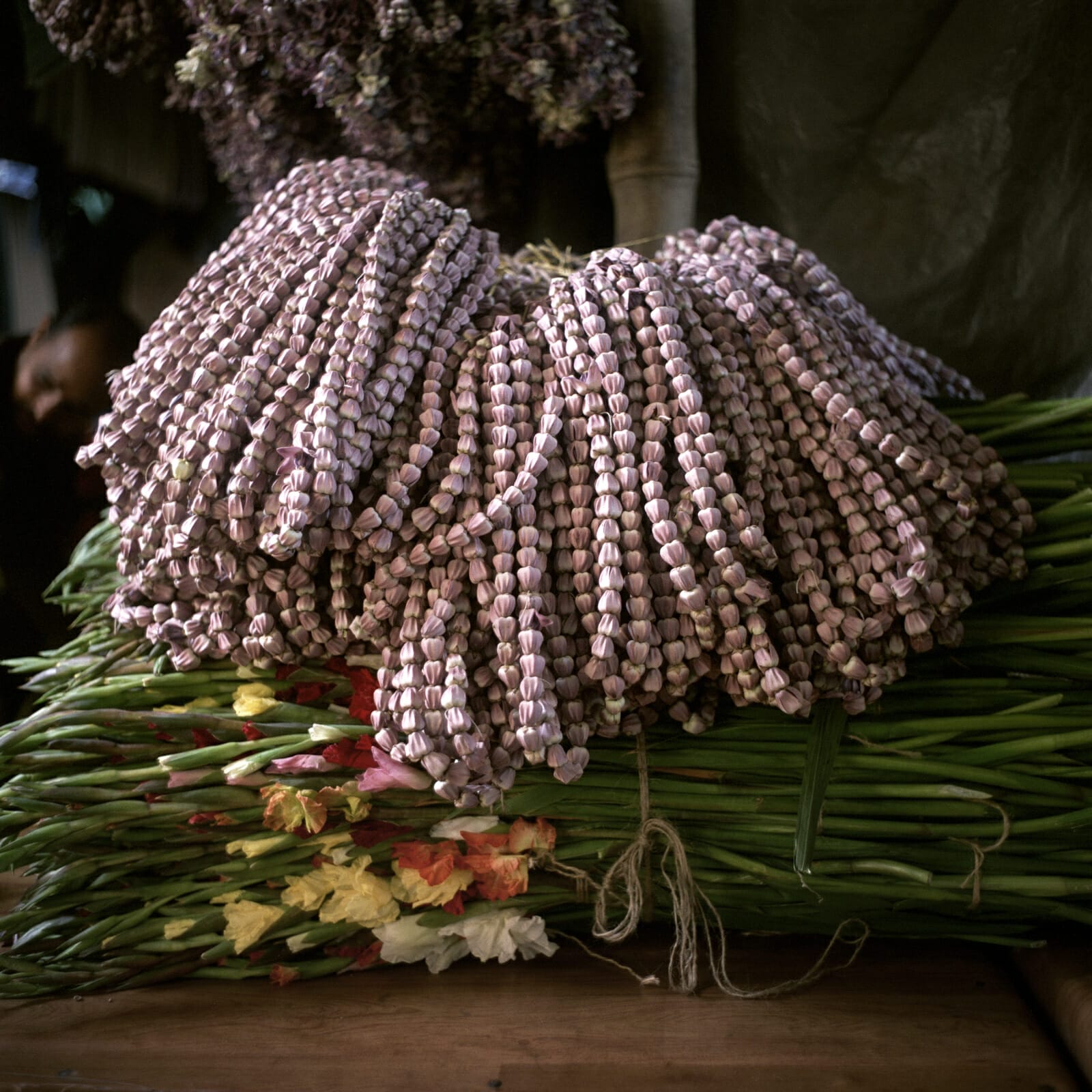 Nature morte en offrande à Ganesh, marché aux fleurs, Calcutta